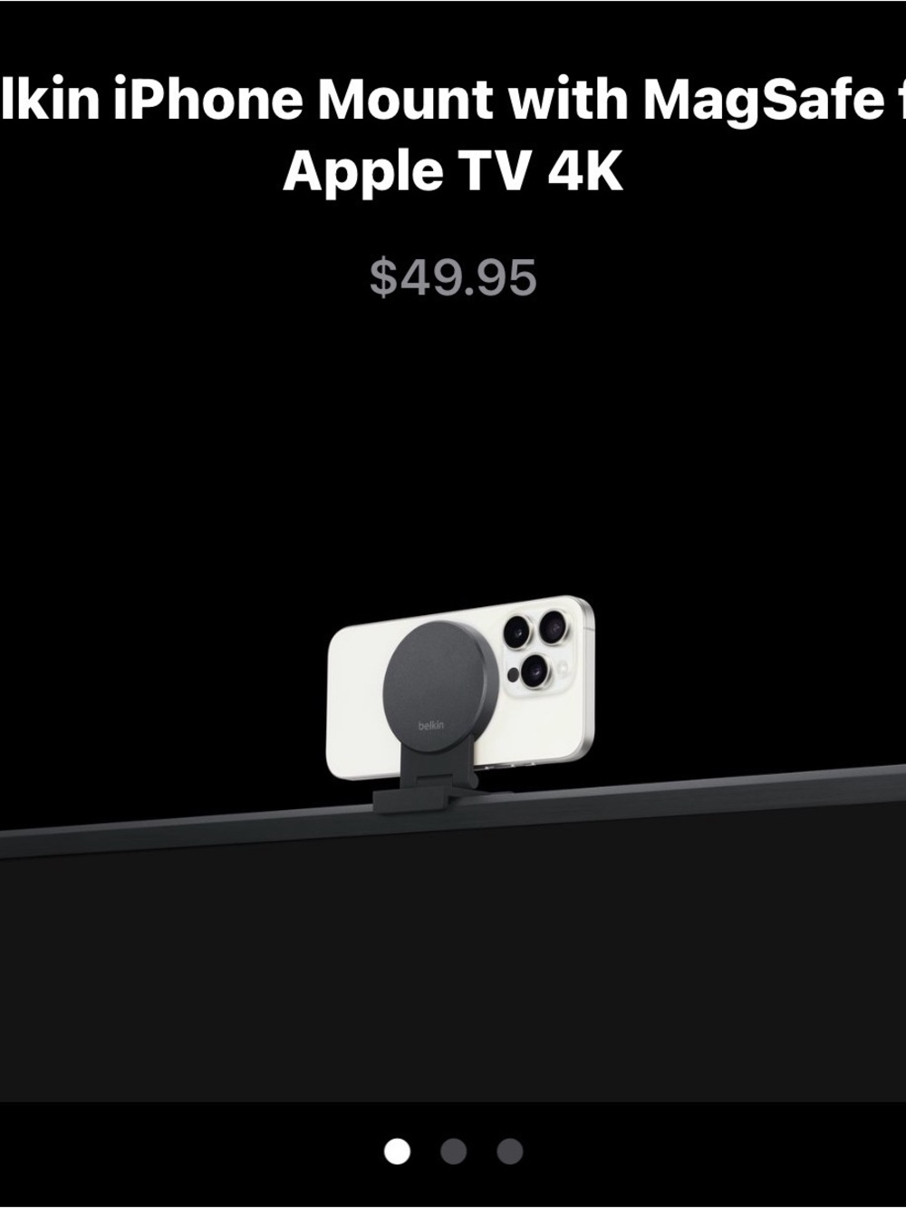 Belkin iPhone Mount with MagSafe for Apple TV 4K